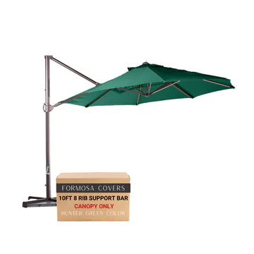 10ft 8 Rib Cantilever Supporting Bar Umbrella Replacement Canopy