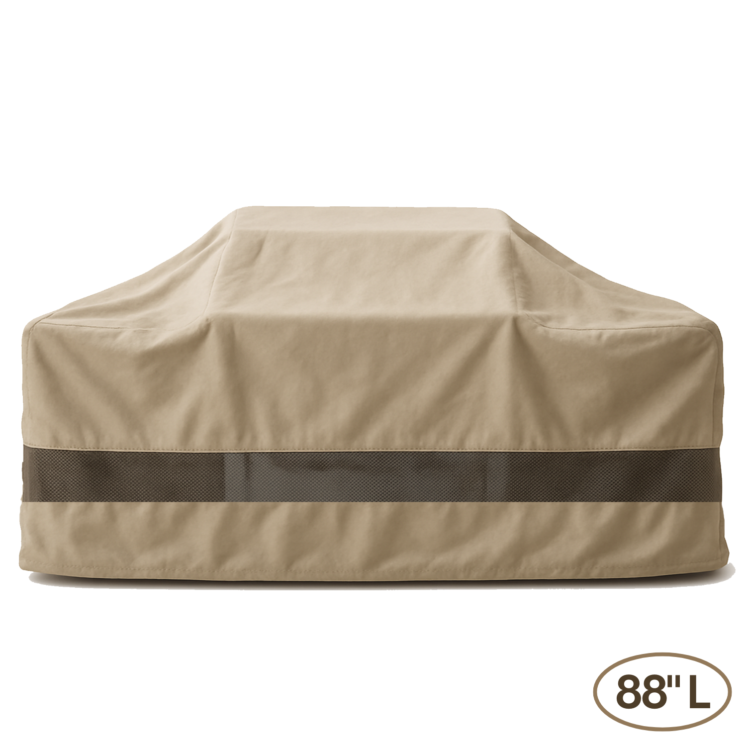 Island Barbecue Outdoor Cover Fits BBQ or Grills up to 76-124 inches Long - Safari Taupe