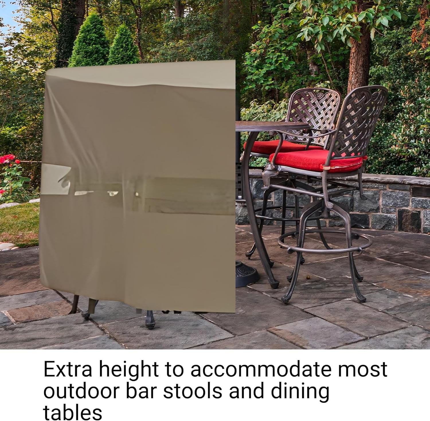 Premium Tight Weave 98" dia x 41"H Bar High Dining Set Cover