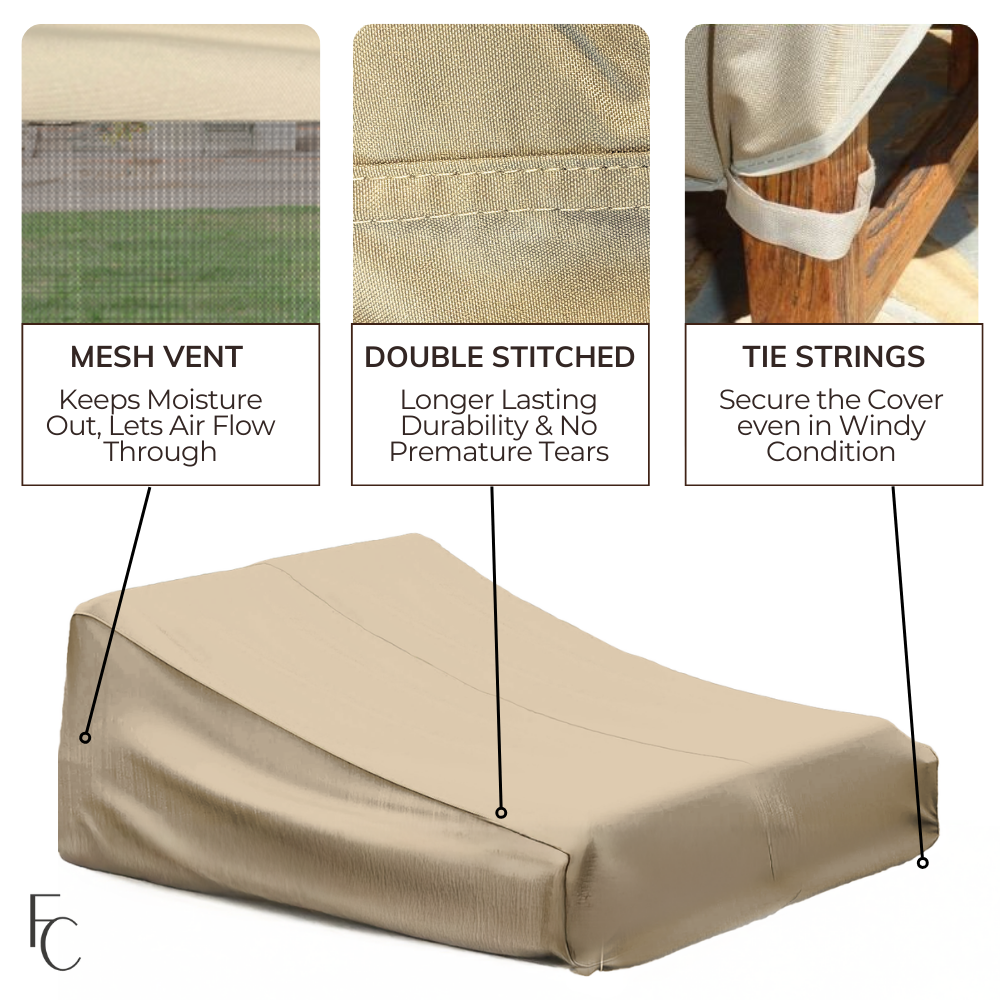 Double Chaise Cover all weather up to 84"L x 60"W x 24"H back