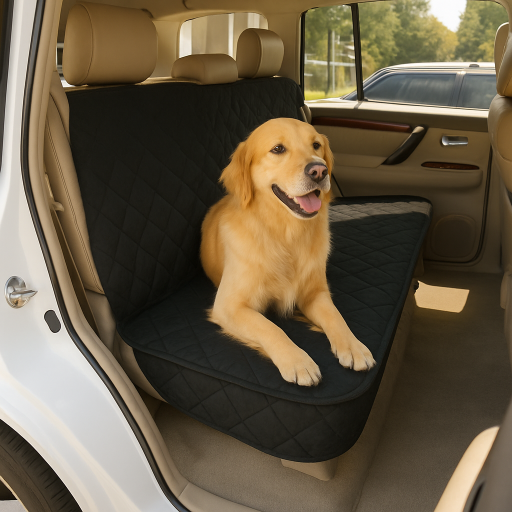 Funda de asiento trasero ajustable de lujo para asiento de coche para mascotas