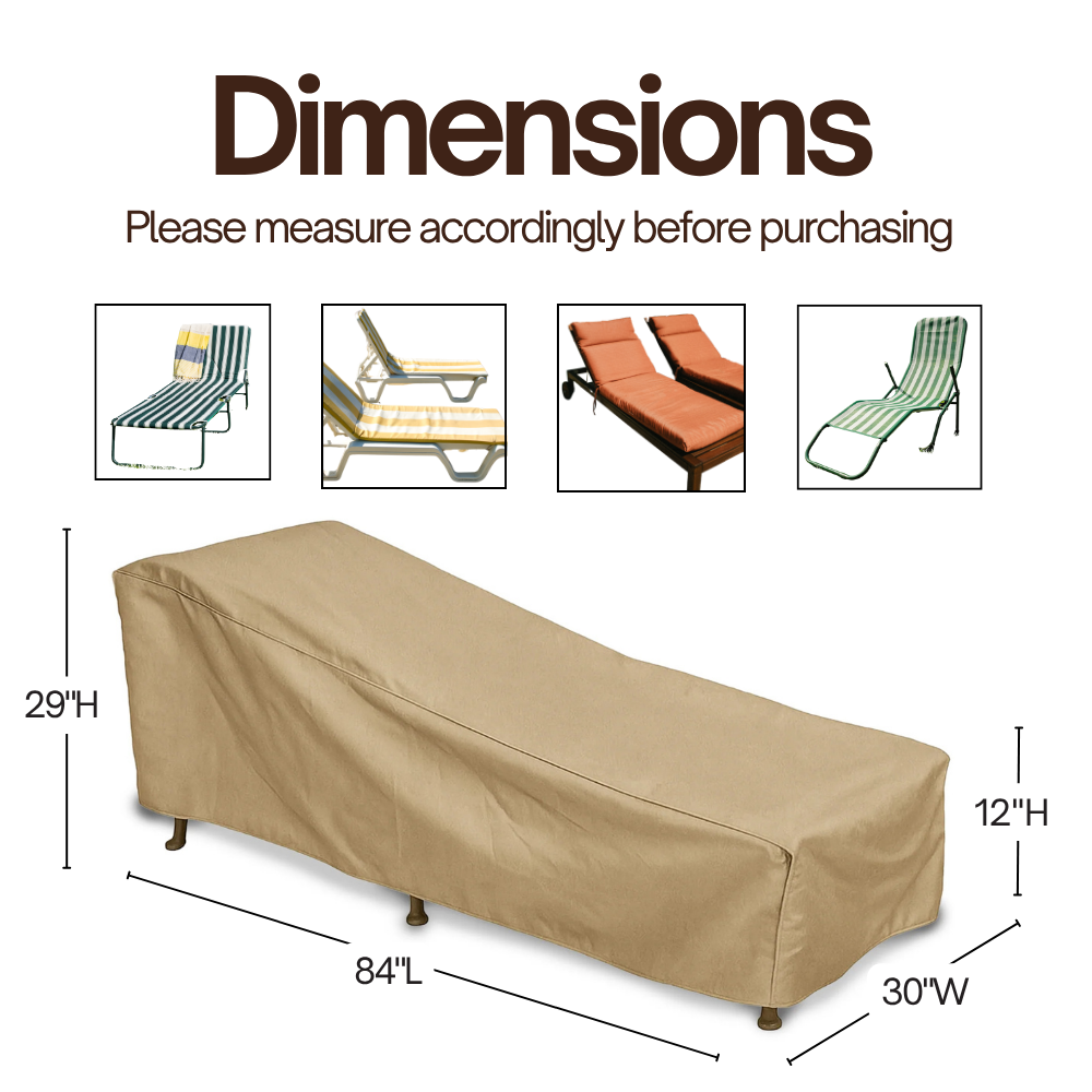Premium Tight Weave Chaise Lounge Cover