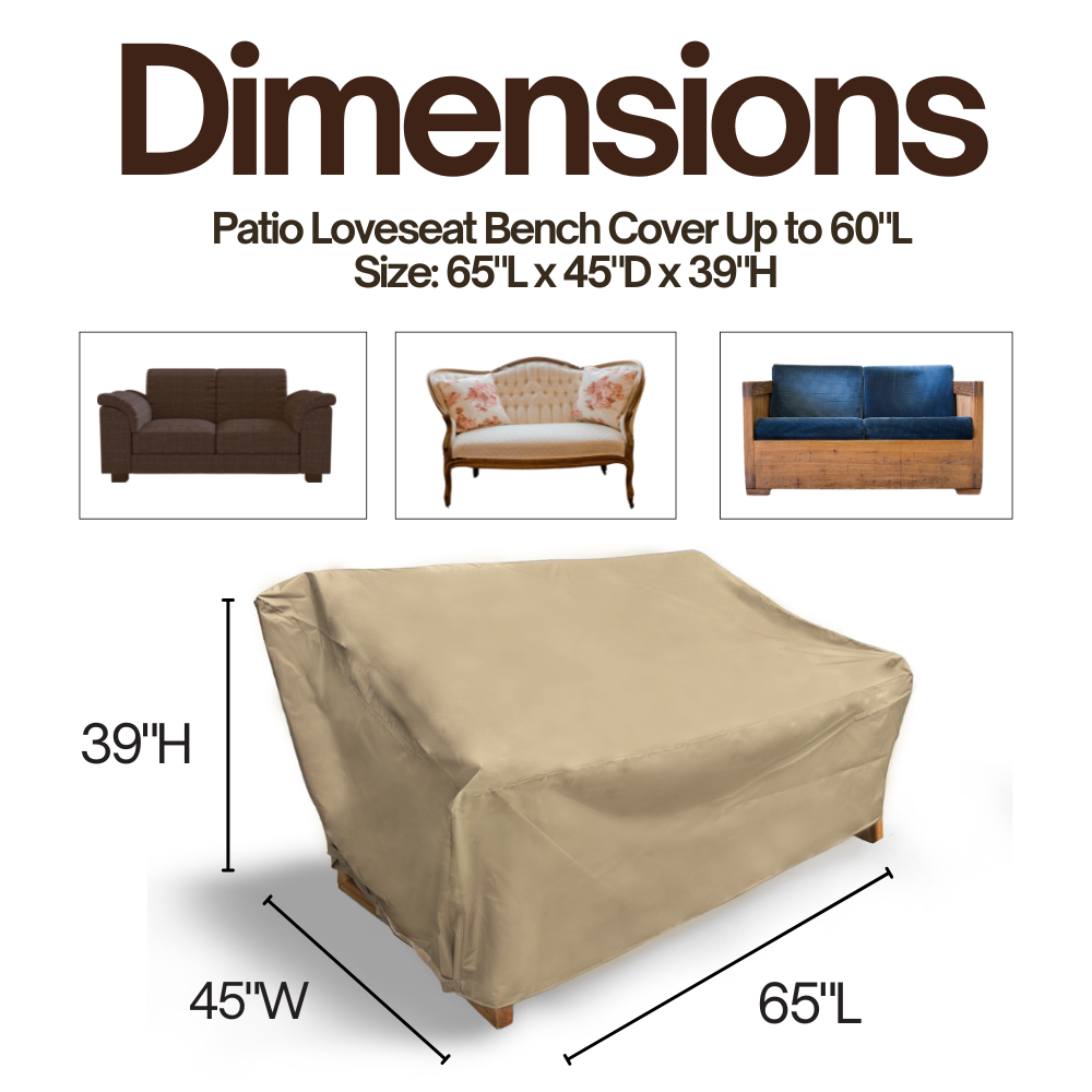 Large Loveseat Cover Up to 65"L