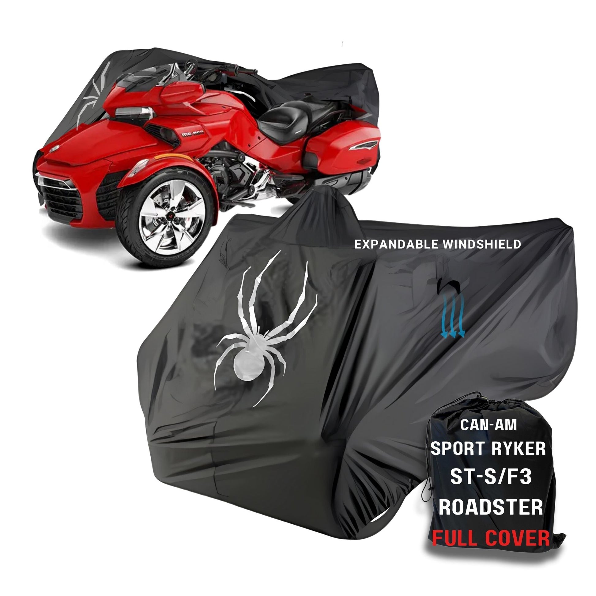 Can-Am Spyder de alta resistencia para interiores y exteriores - Cubierta completa, color negro