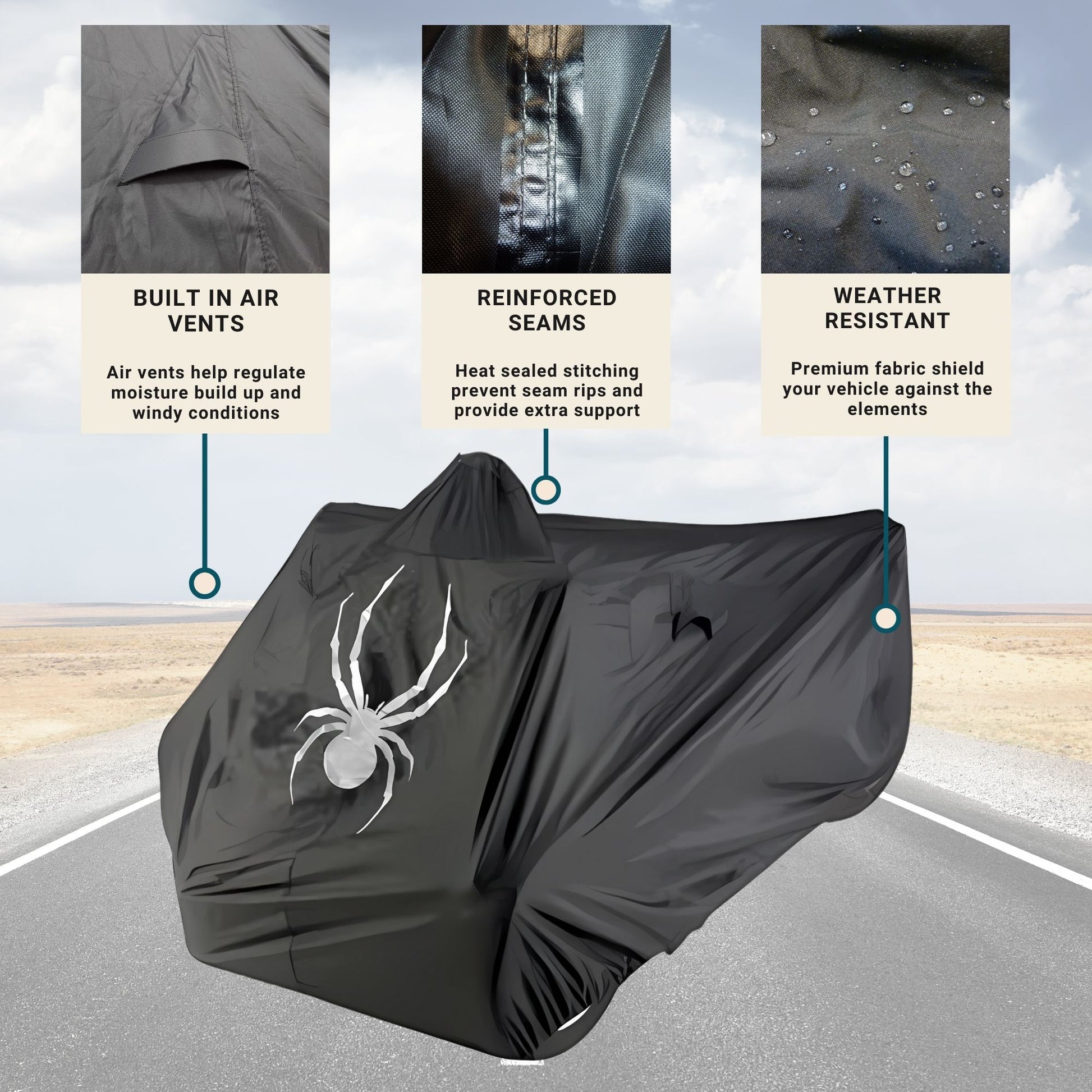 Can-Am Spyder de alta resistencia para interiores y exteriores - Cubierta completa, color negro