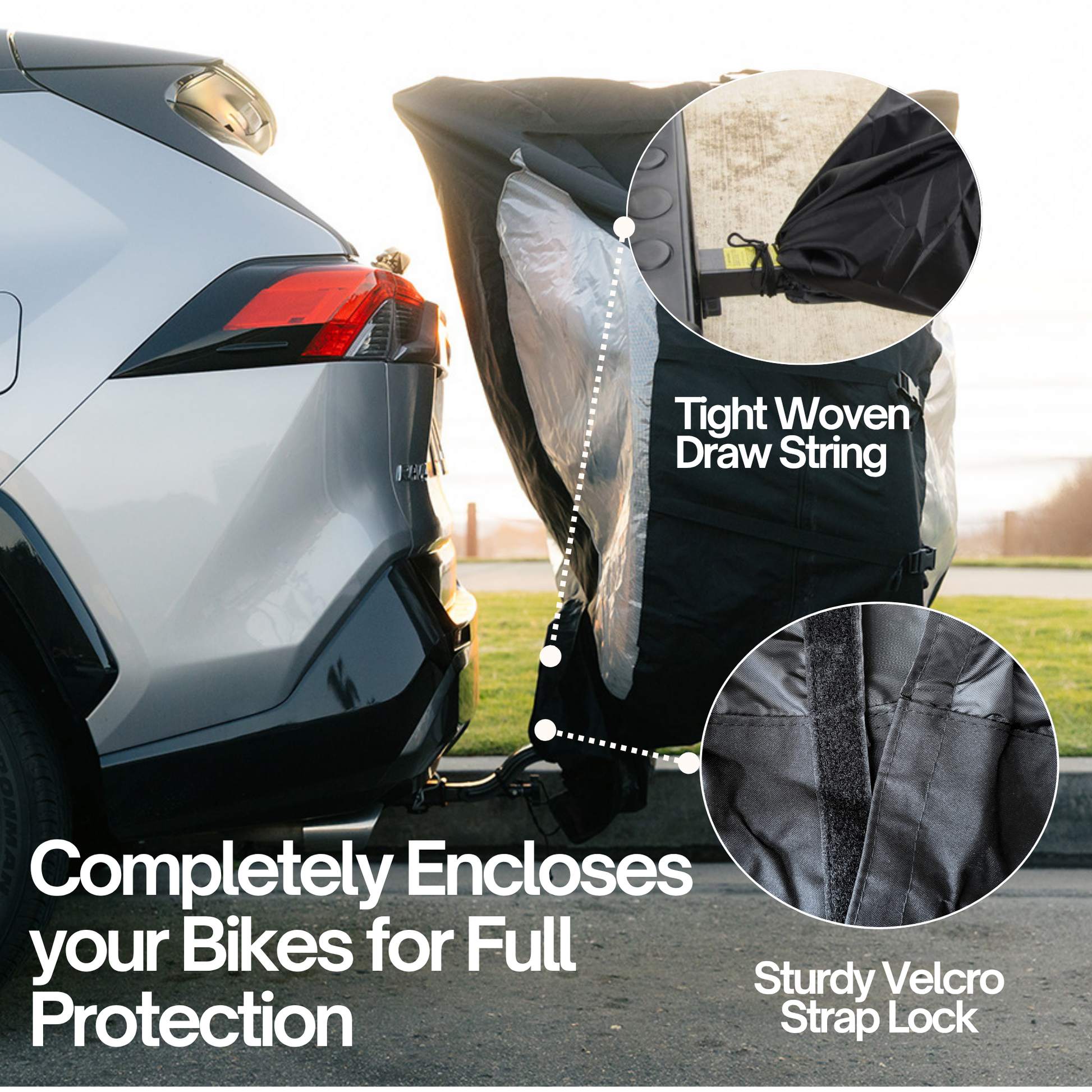 Quad Bike Rack Cover for Yakima Fullswing SwingDaddy, Thule Apex (4-Bike)