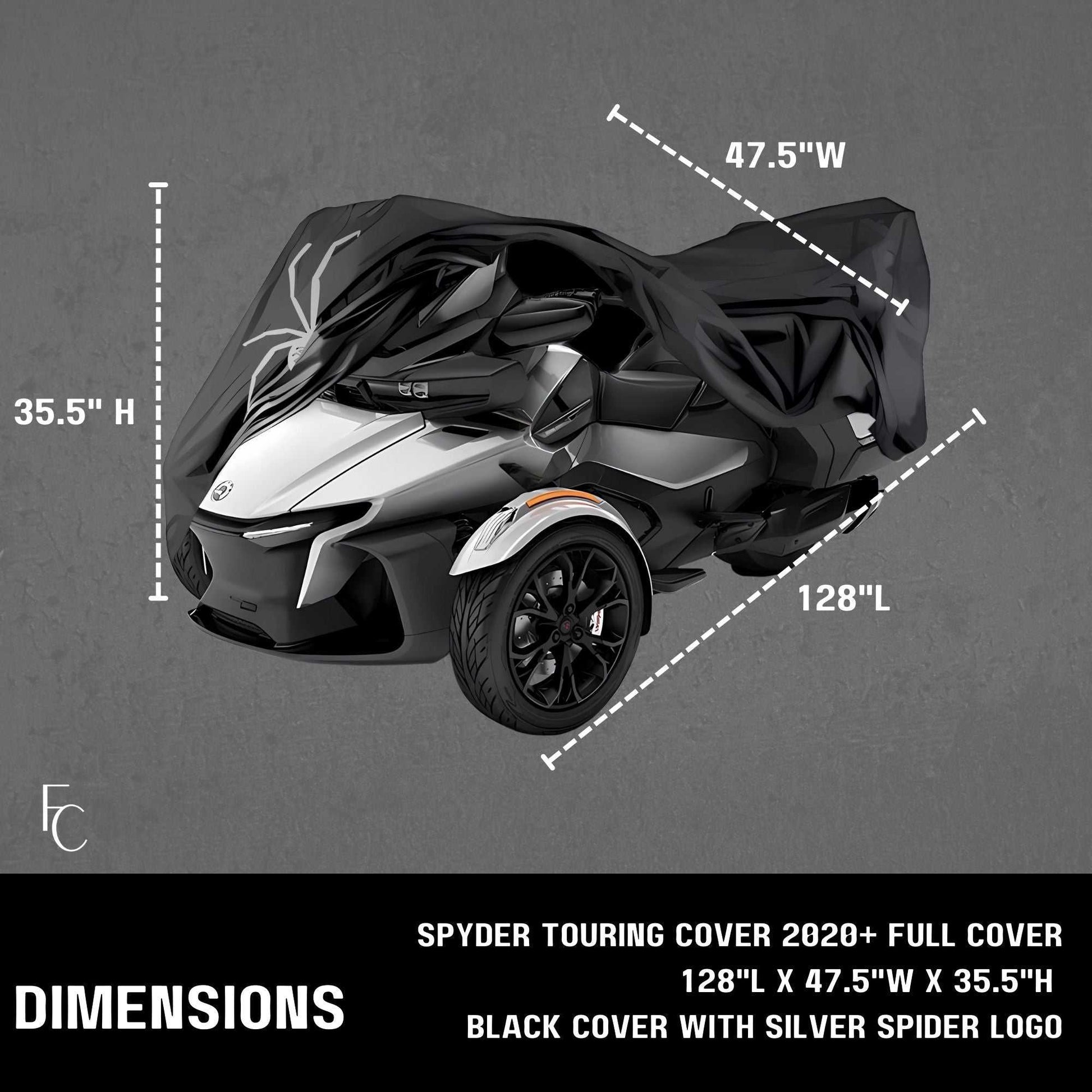 Can-Am Spyder Touring de alta resistencia para interiores y exteriores - Cubierta completa, color negro
