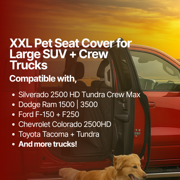 XXL Pet Seat Cover for Truck, Van, Large SUV, Trailer: 62"W x 94"L