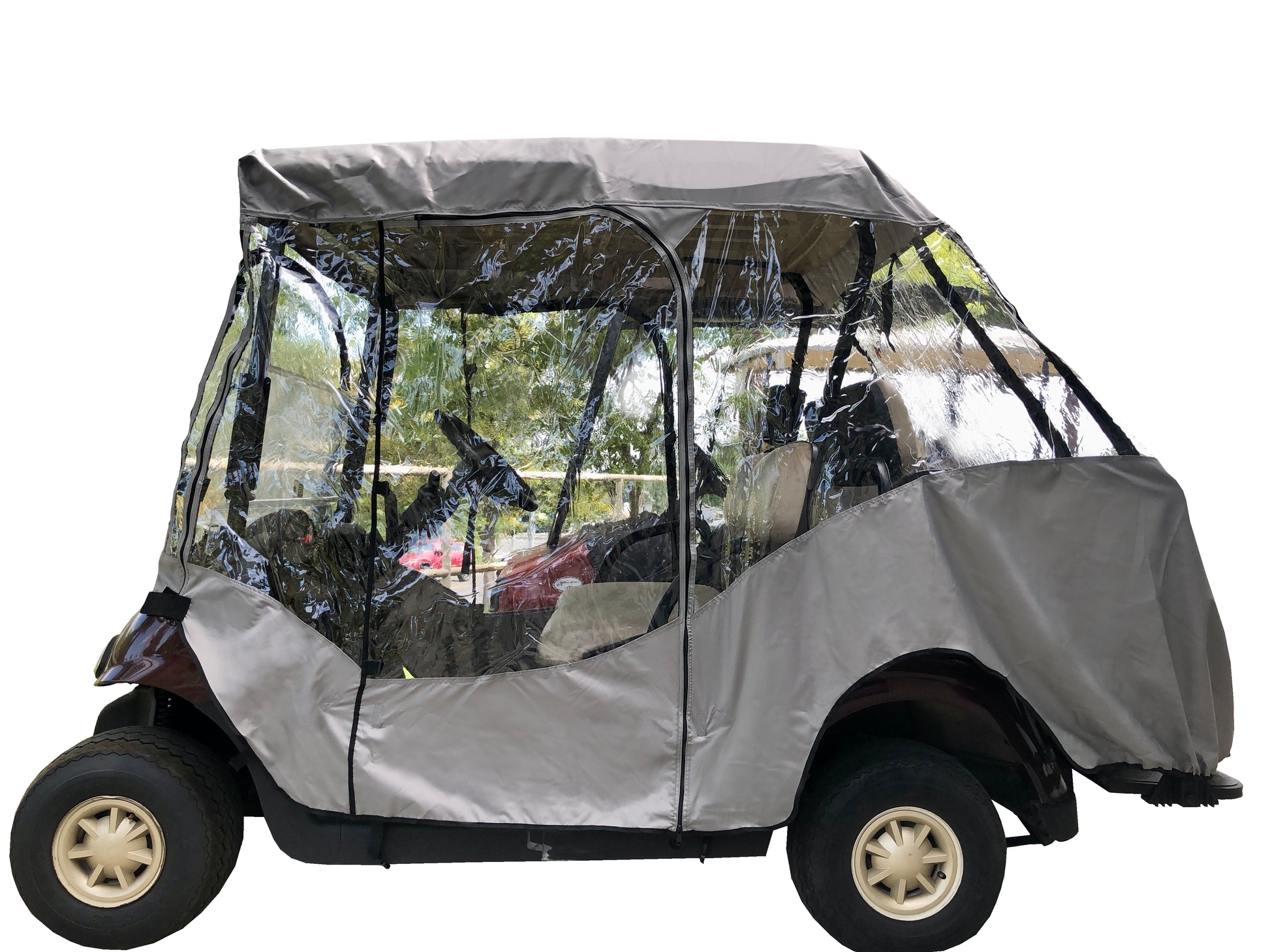 Golf Cart Driving Enclosure Cover for EZGO, Club Car, Yamaha G - Taupe