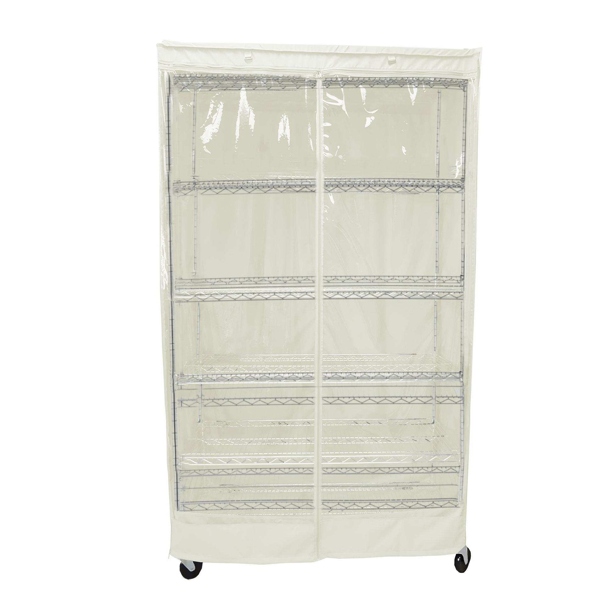 COVER for Wire Rack Shelving Storage Unit | See-Through & Off-White | 30-48 inches