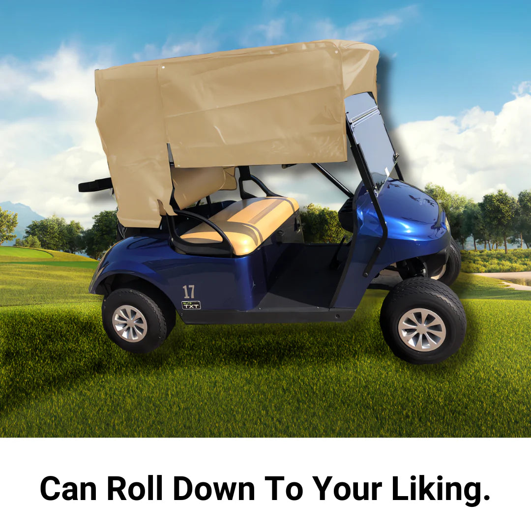 Golf Cart Sun Shade UV Mesh Roof Cover for EZGO, Club Car, Yamaha G - Beige