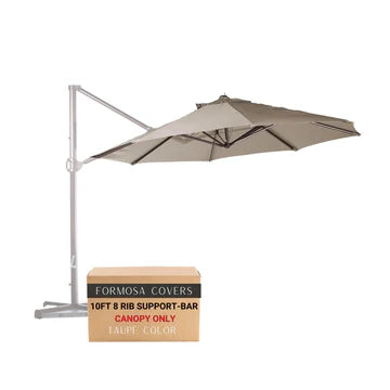 10ft 8 Rib Cantilever Supporting Bar Umbrella Replacement Canopy