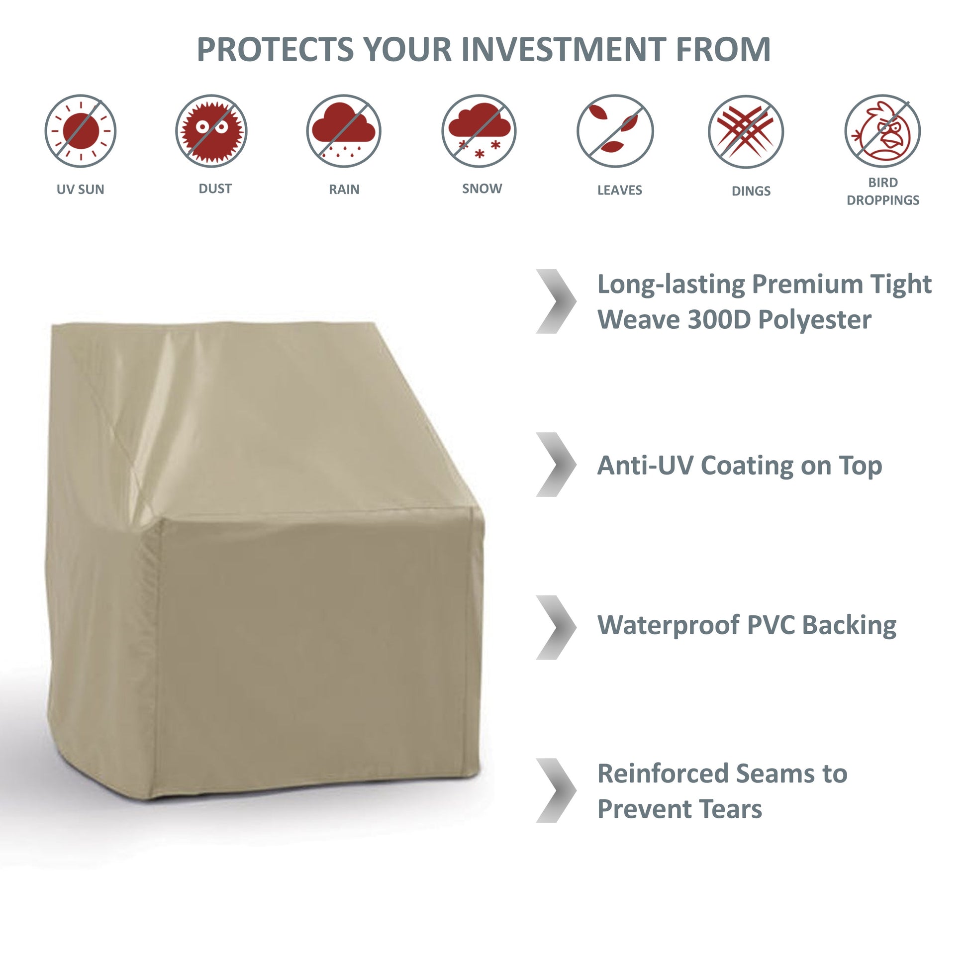 Patio Outdoor Club Chair Cover 33.5"W x 36"D x 37"H