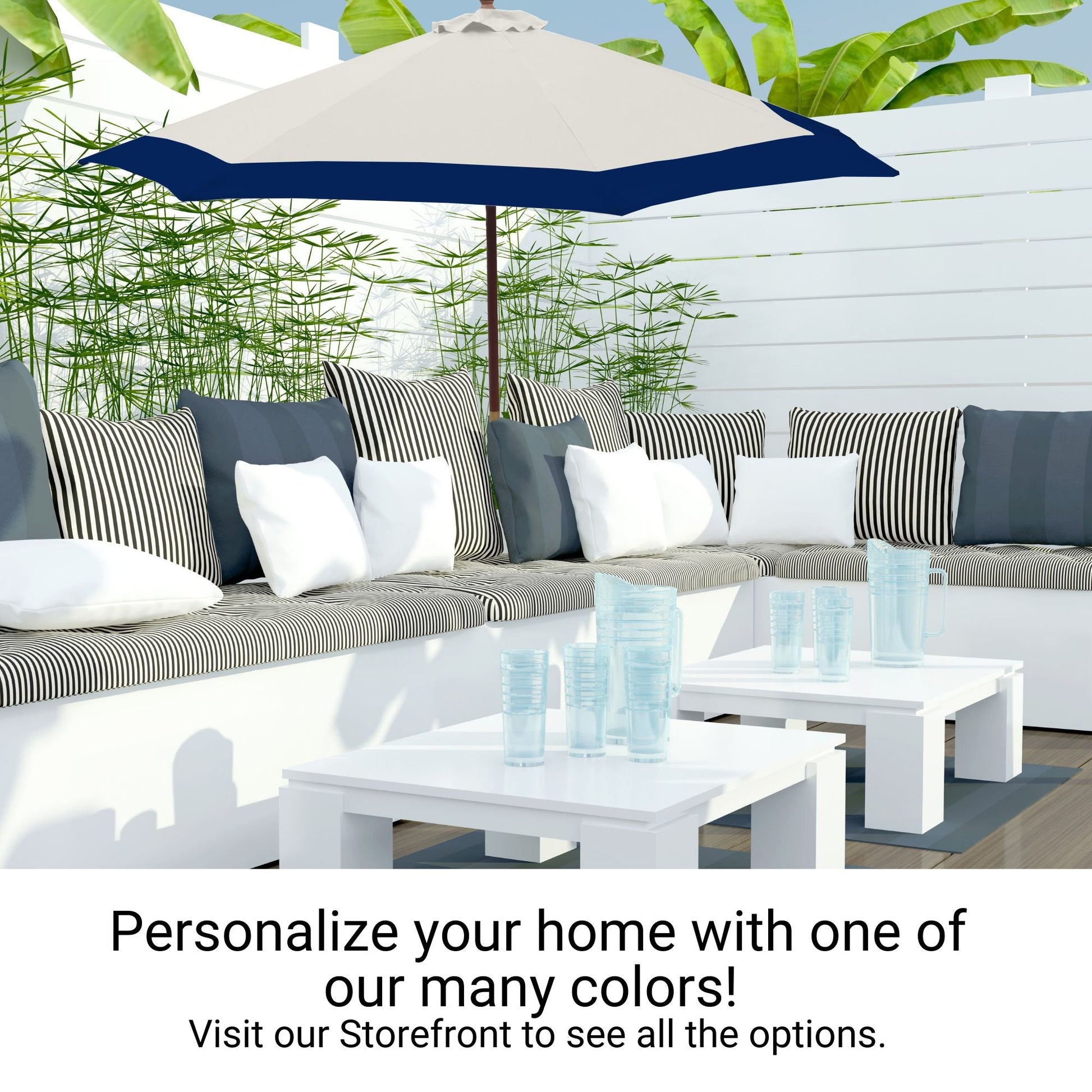 9ft Market Patio Umbrella 8 Rib Replacement Canopy Duet Navy