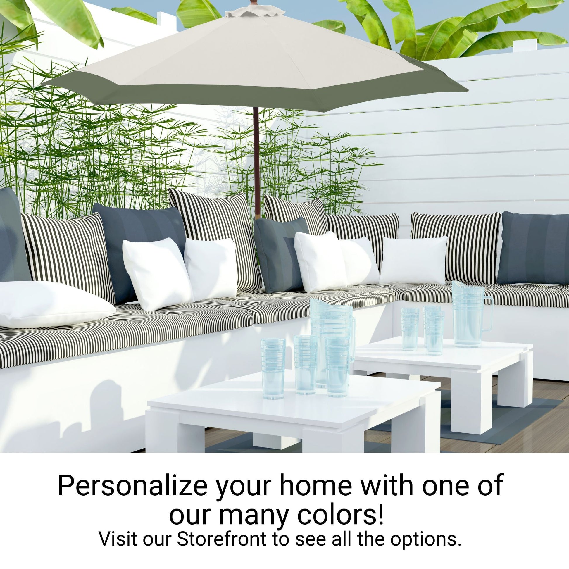 9ft Market Patio Umbrella 8 Rib Replacement Canopy Duet Sage Green