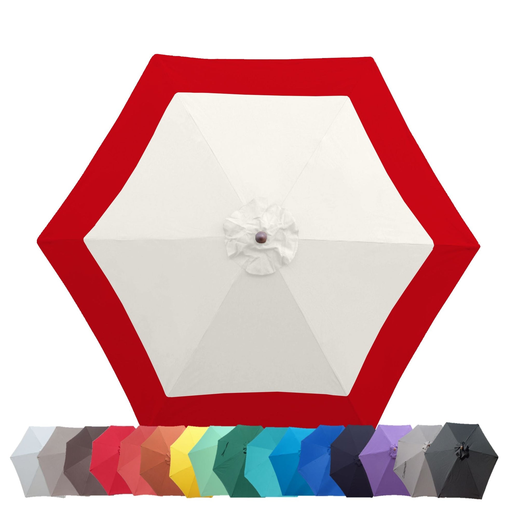 9ft Market Patio Umbrella 6 Rib Replacement Canopy Duet Red