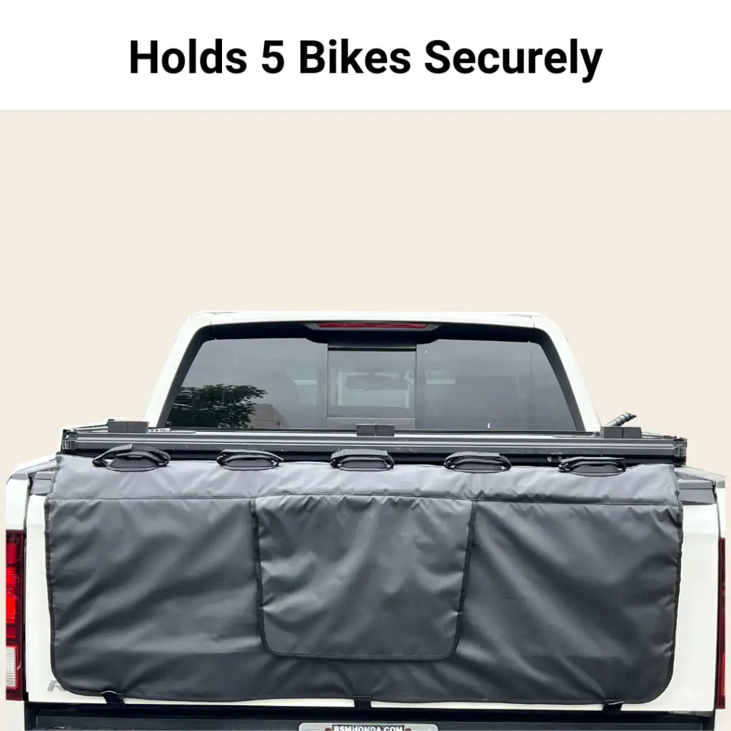 Almohadilla para portón trasero de 5 bicicletas para caja de camioneta (132 cm de largo x 80 cm de ancho)