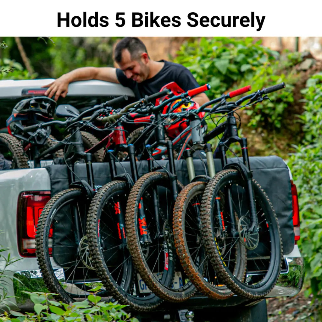 Almohadilla para portón trasero de 5 bicicletas para caja de camioneta (132 cm de largo x 80 cm de ancho)