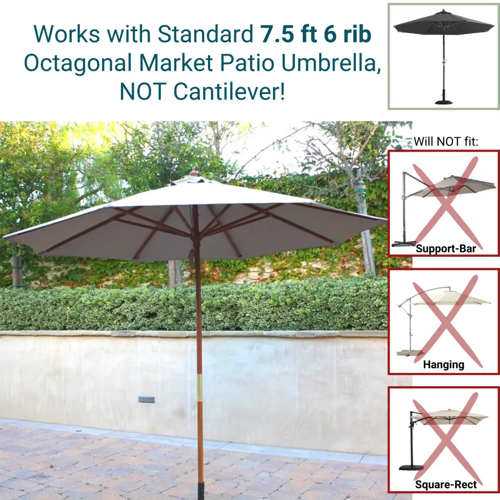 7.5 ft Market Patio Umbrella 6 Rib Replacement Canopy Taupe