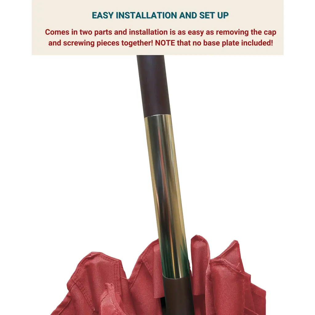 7ft Wooden Patio Garden Market Umbrella with Tilt Mechanism Brick Red.