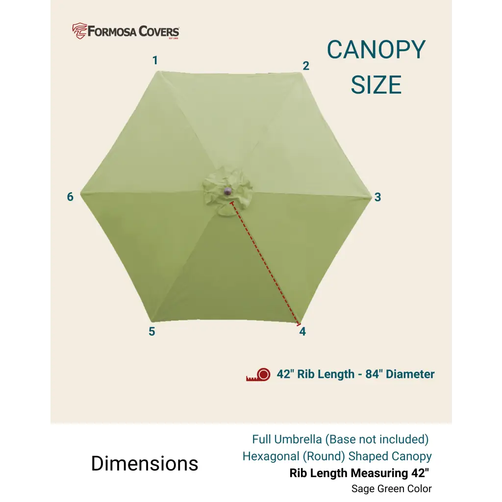 7ft Wooden Patio Garden Market Umbrella with Tilt Mechanism Sage Green.
