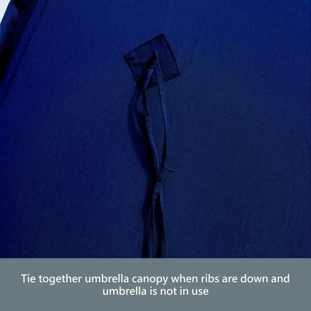 9ft 8 Ribs Replacement Umbrella Canopy w/Fringed Valance in Navy (Canopy Only).