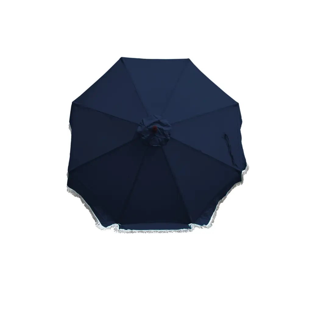 9ft 8 Ribs Replacement Umbrella Canopy w/Fringed Valance in Navy (Canopy Only).