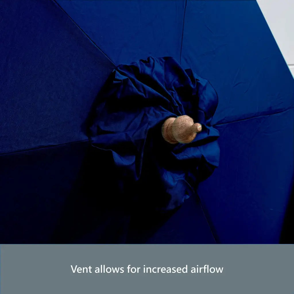 9ft 8 Ribs Replacement Umbrella Canopy w/Fringed Valance in Navy (Canopy Only).