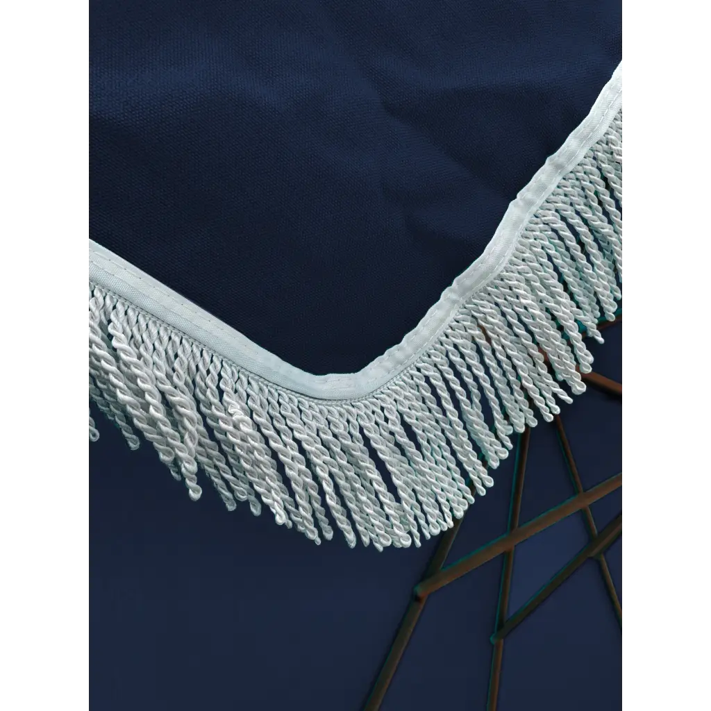 9ft 8 Ribs Replacement Umbrella Canopy w/Fringed Valance in Navy (Canopy Only).