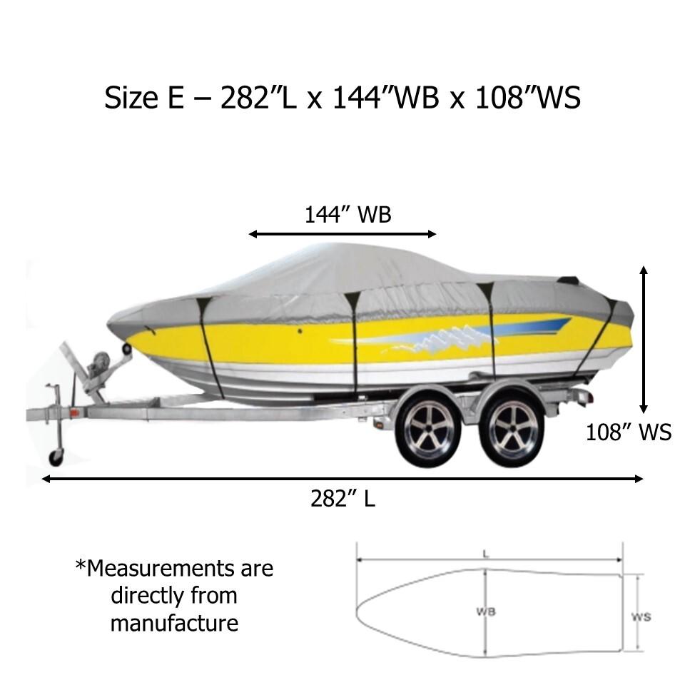 Premium 600 Denier Boat Cover Heavy Duty Protection for Trailer Travel & Storage, Fits Boats 16 - 22ft