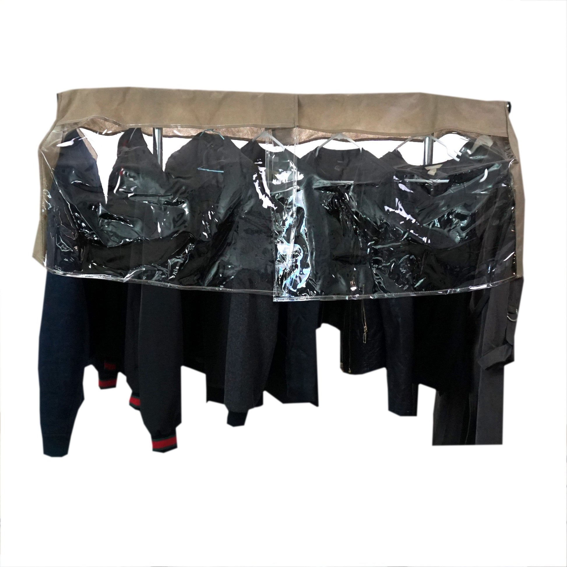 Closet Rod and Portable Clothing Rack Shoulder Garment Dust Cover Adjustable - Covered Living