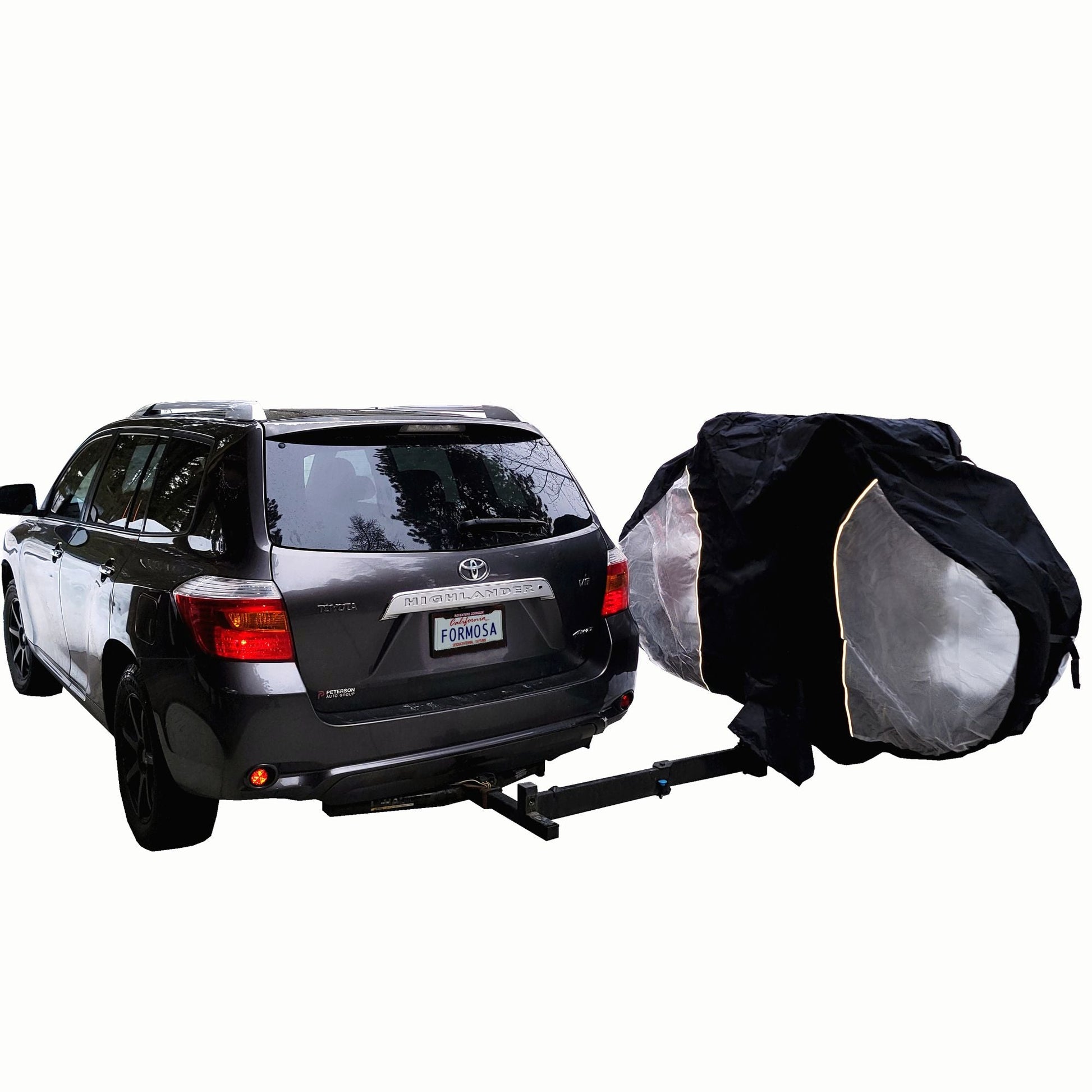 Lightweight Dual Bike Rack Cover For Transport (Fits 1-2 Bikes) with Large Translucent Ends
