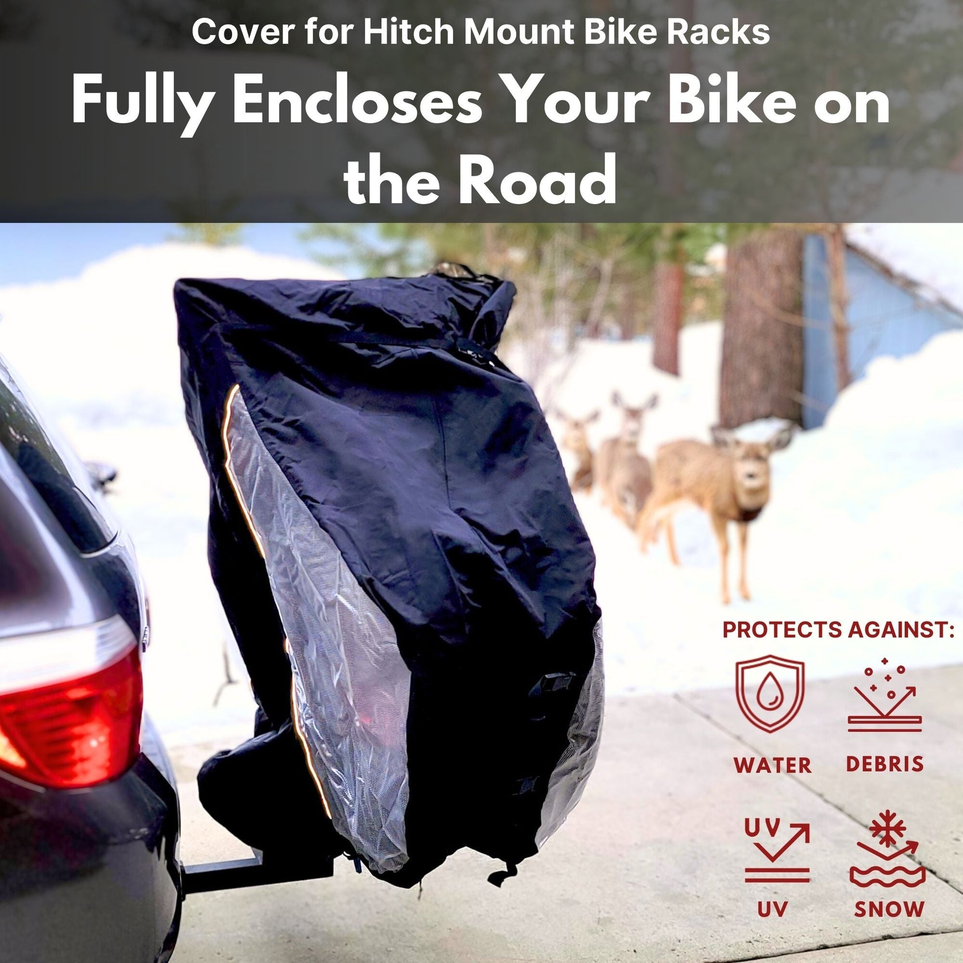 Lightweight Quad Bike Rack Cover For Transport (Fits 3-4 Bikes) Extra Large Translucent Ends