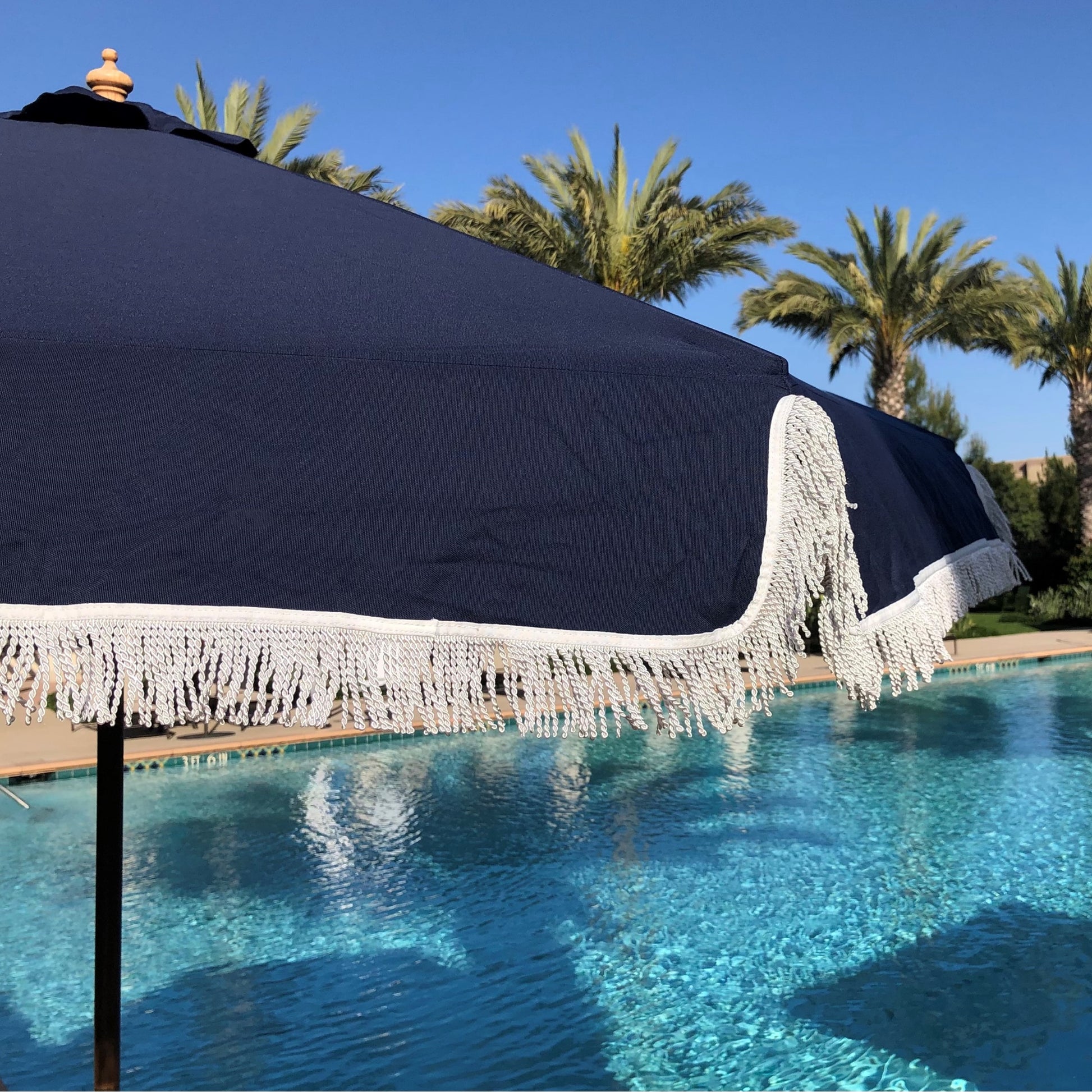 9ft Market Patio Umbrella 6 Rib Replacement Canopy w/ Fringe Valance