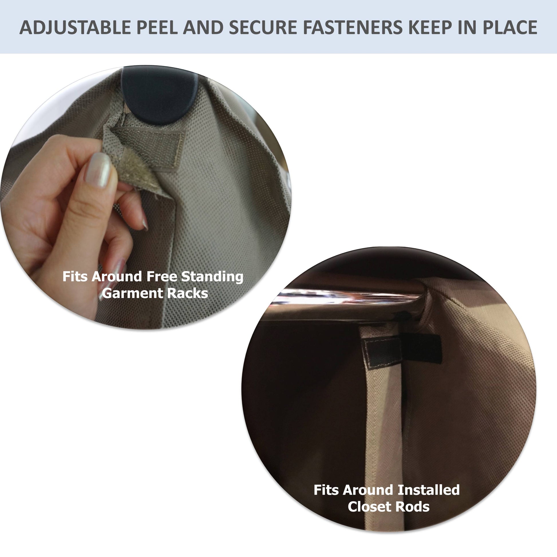 Adjustable Closet Rod and Portable Clothing Rack Shoulder Garment Dust Cover