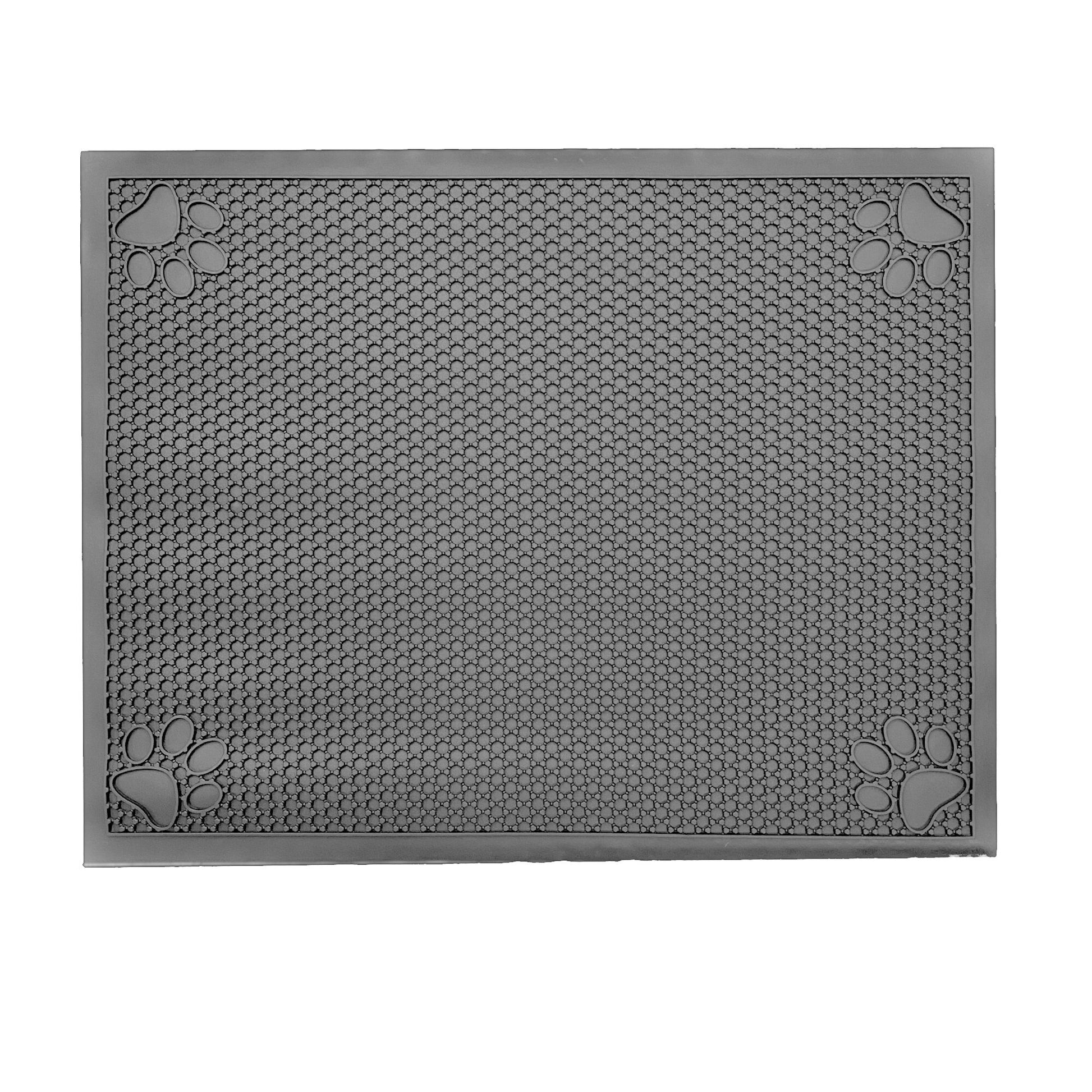 Pet Feeding Non-Slip Mat Waterproof For Water or Food Bowl Large 23"L x 36"W in 3 Colors (Jet Black, Slate Grey, Latte)