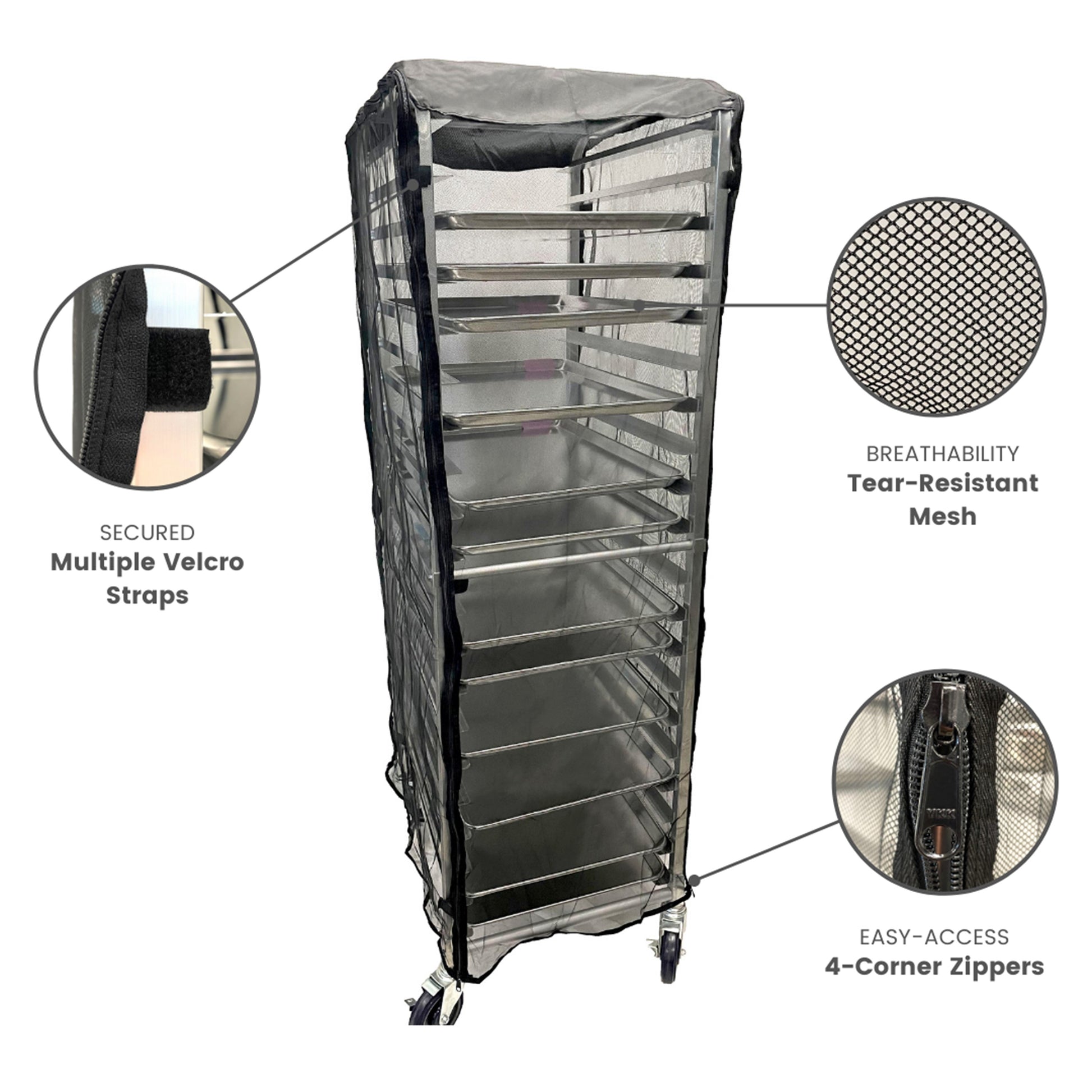 Bun Rack Cover, 21"W x 26.5"D x 63"H