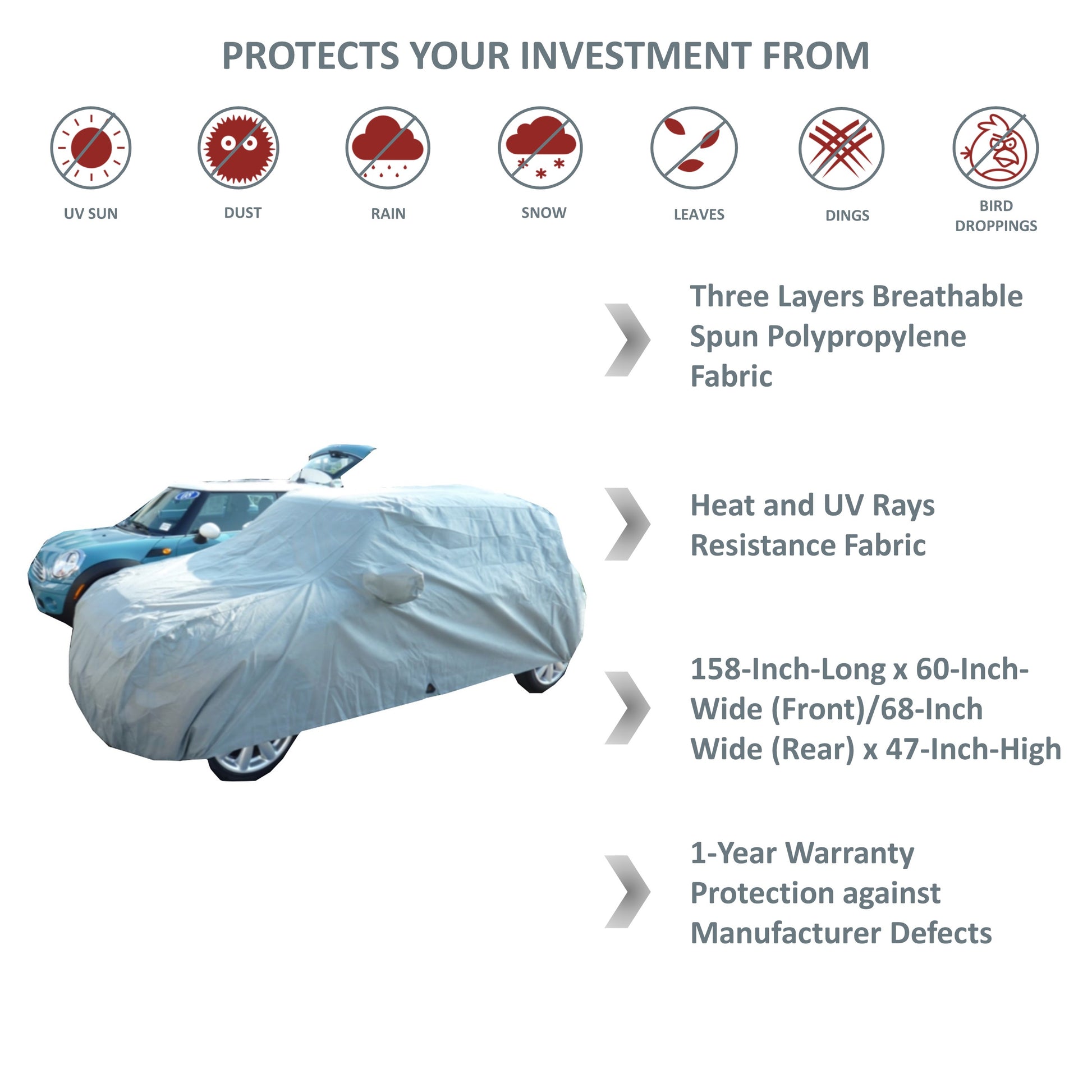 Funda para Mini Cooper Hardtop de 2 y 4 puertas, convertible y cupé