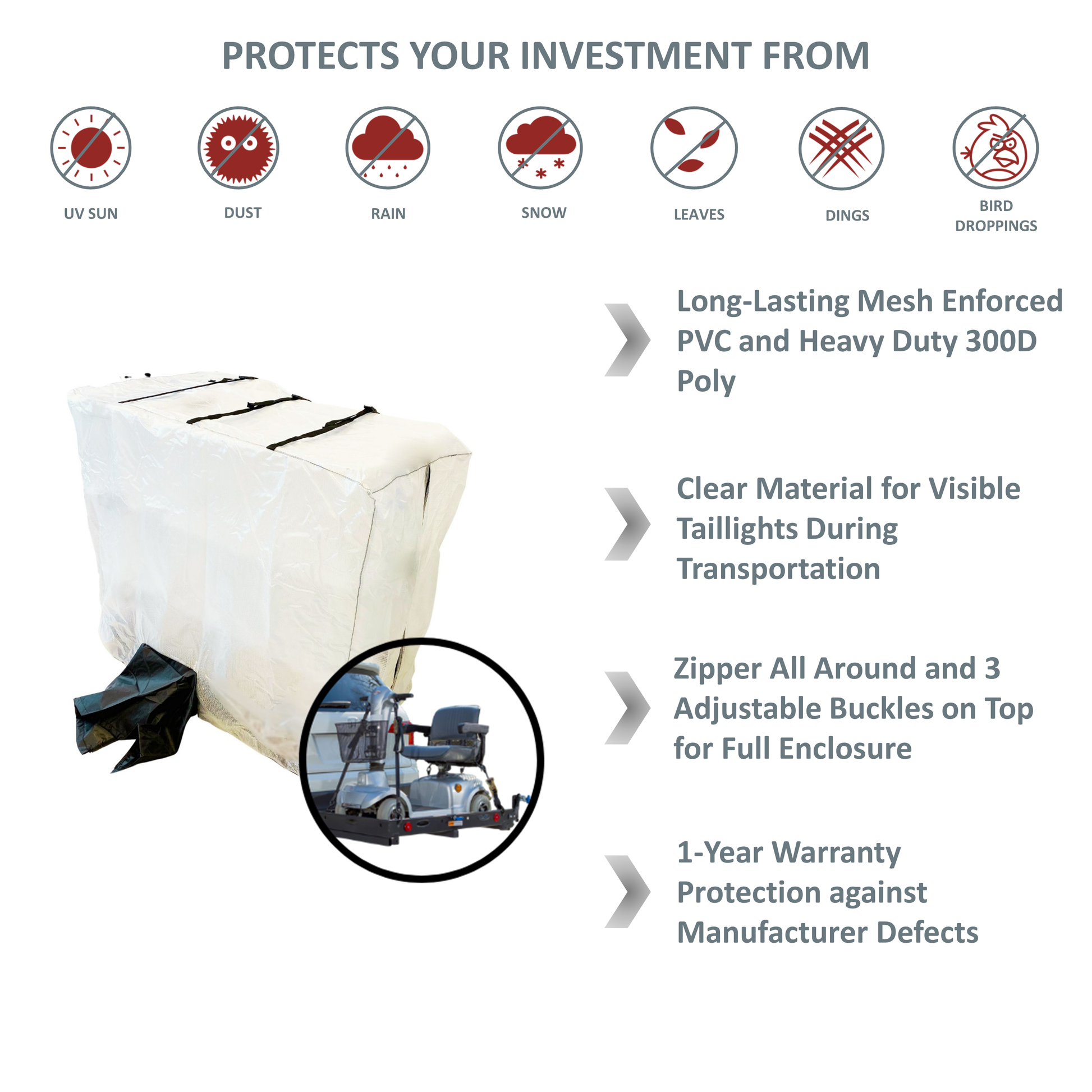 Mobility Scooter Transport Cover for Medical Disability Handicap Electric Scooters
