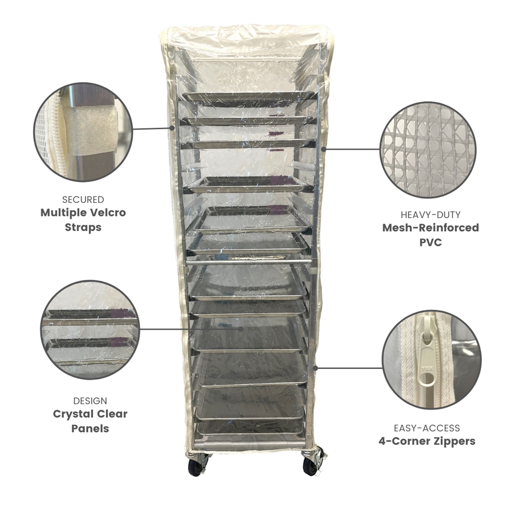 Bun Rack Cover, 21"W x 26.5"D x 63"H
