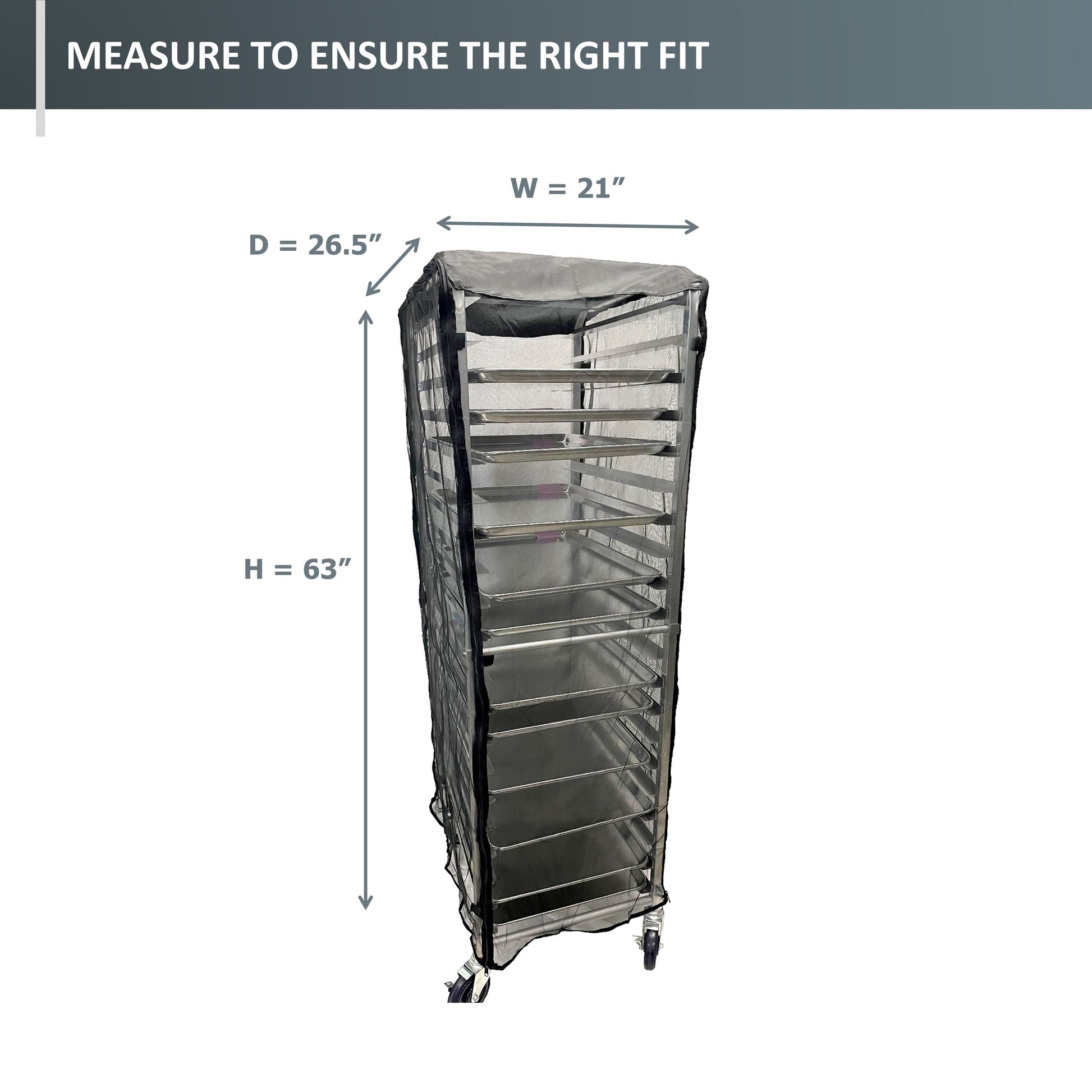 Bun Rack Cover, 21"W x 26.5"D x 63"H