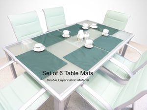 hunter-green-6-matching-table-mat-set-double-layer-indoor-outdoor-fabric