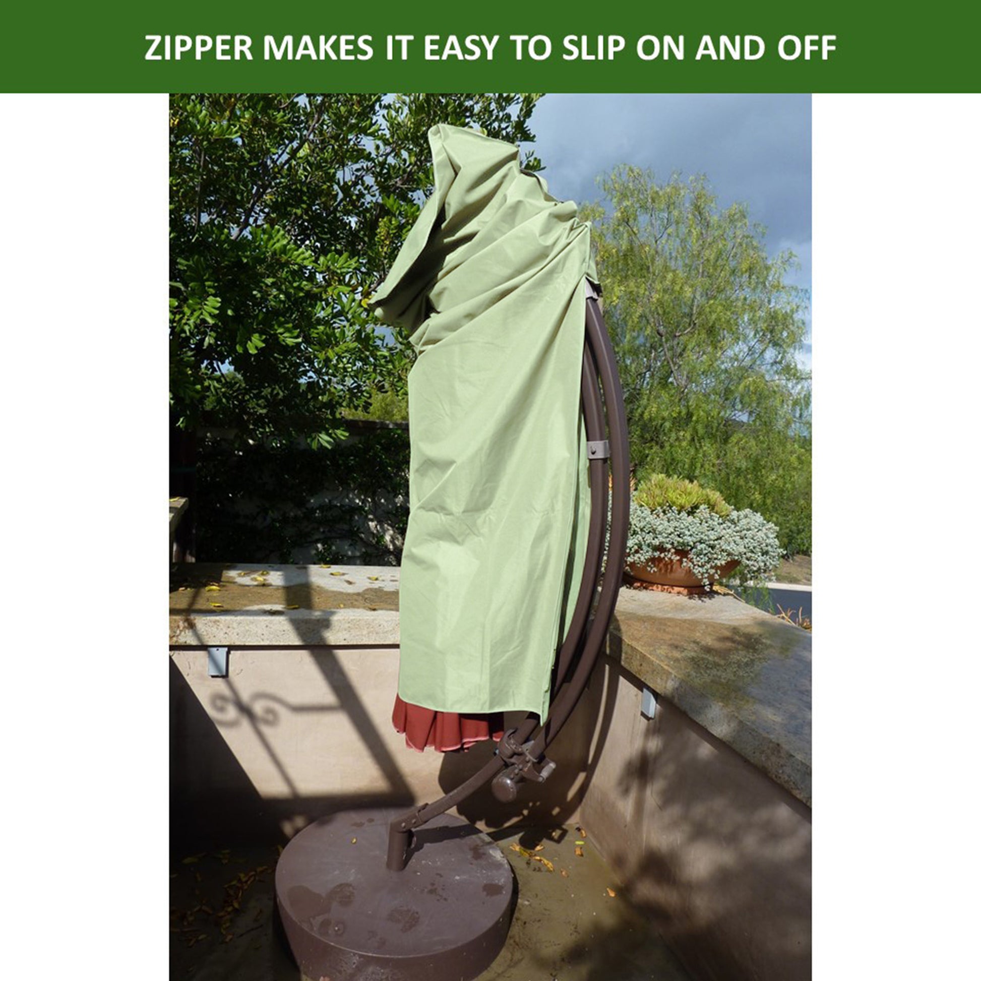 Off Center umbrella cover 102" High x 19" Diameter 60"