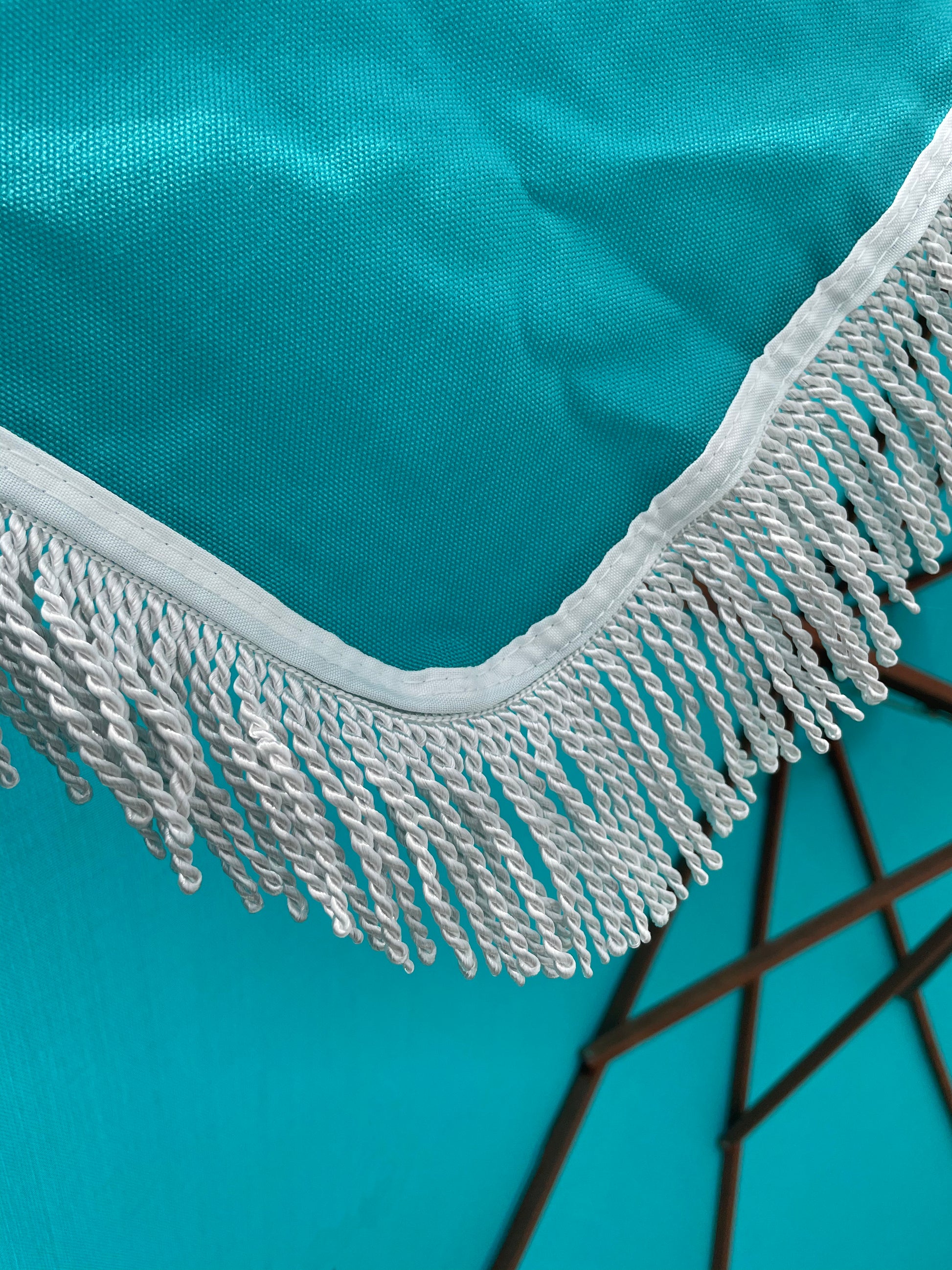 9ft Market Patio Umbrella 6 Rib Replacement Canopy w/ Fringe Valance