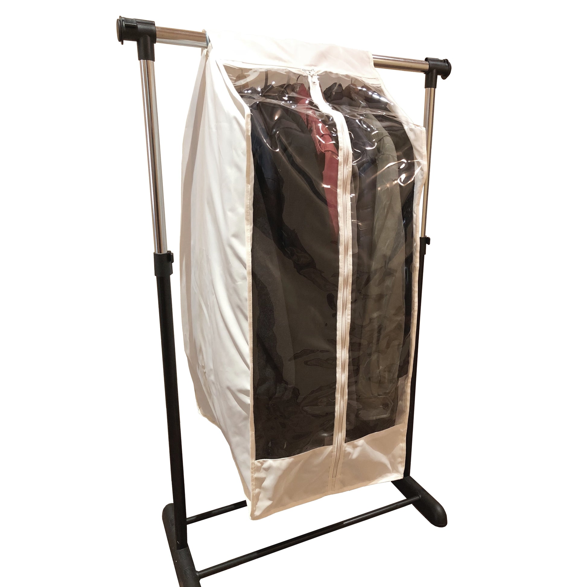 Full Garment Rack Cover Closet Rod Cover Off White - Covered Living