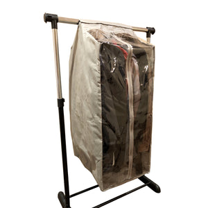 Full Garment Rack Cover Closet Rod Cover Beige - Covered Living