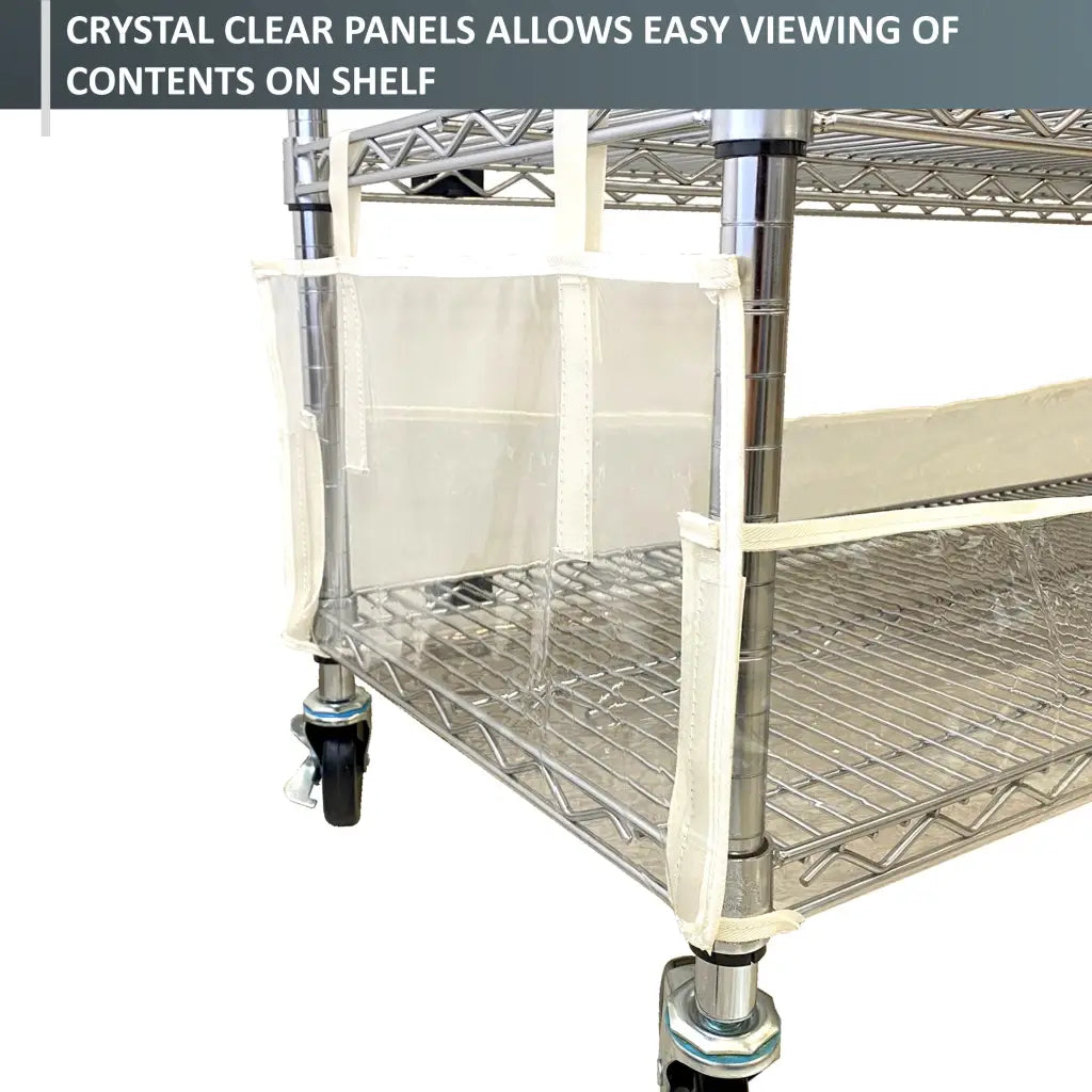 Storage Shelving Bottom Cover, 36"W x 14"D x 6"H, All Clear PVC Panels (Bottom Part ONLY).