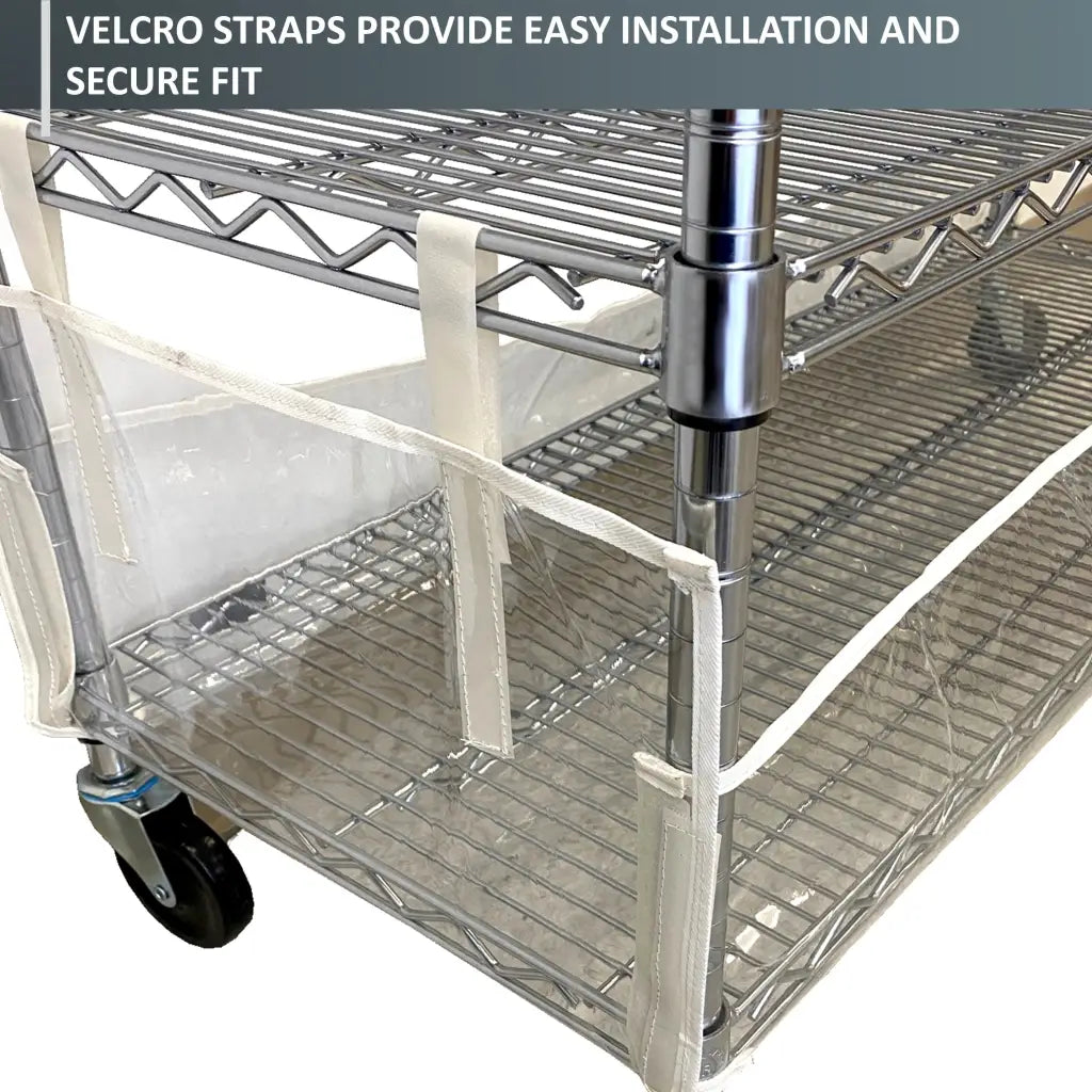 Storage Shelving Bottom Cover, 60"W x 18"D x 6"H, All Clear PVC Panels (Bottom Part ONLY).