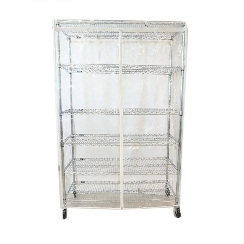 Storage Shelving Unit Cover, fits racks 48" W x 18" D x 72" H All Clear See Through PVC.