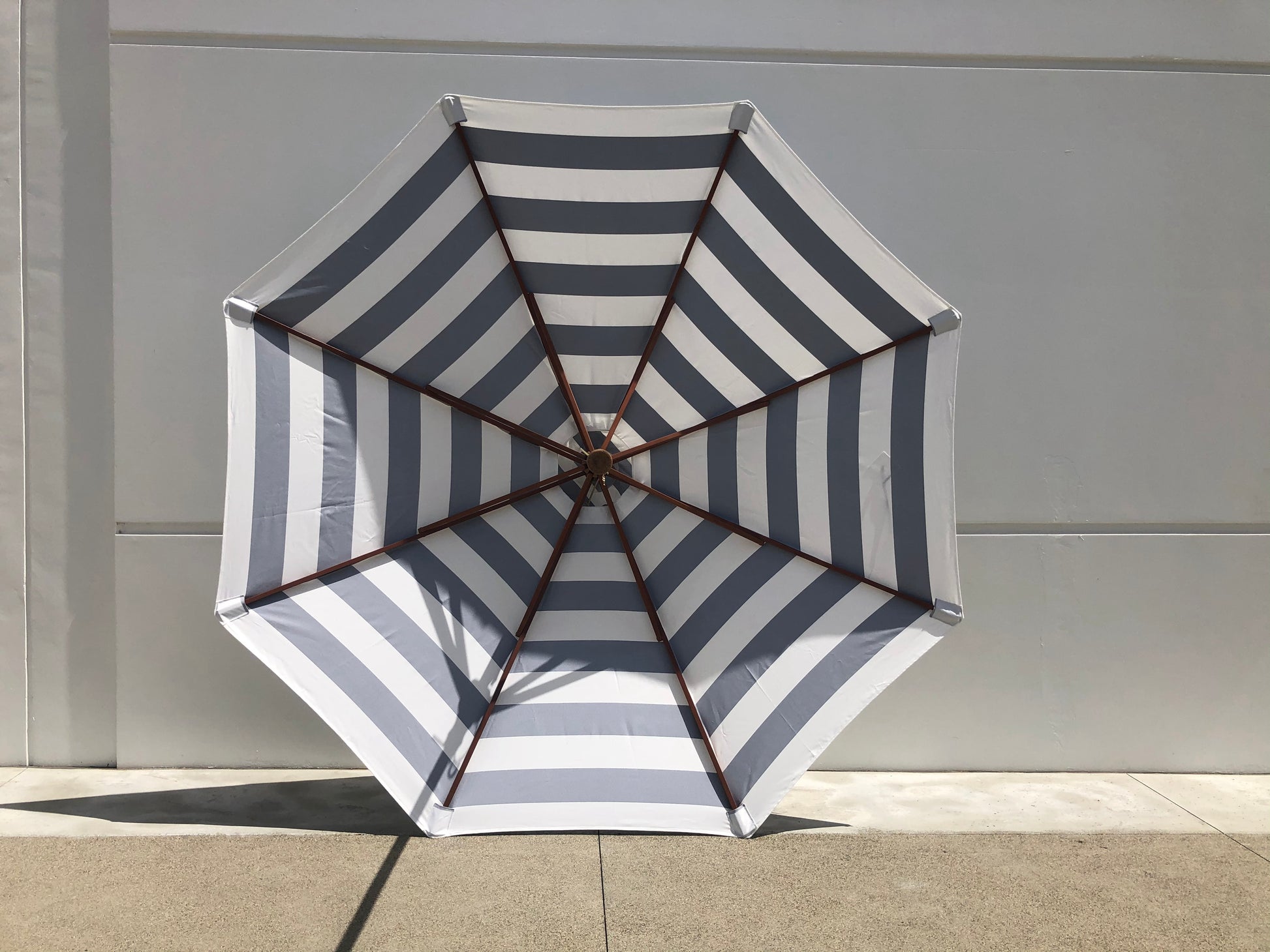 9ft Market Patio Umbrella 8 Rib Replacement Canopy Navy Blue Cabana Stripe